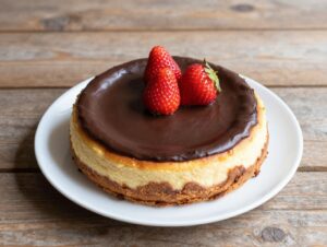 cheesecake with chocolate topping